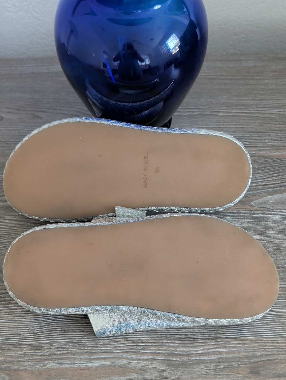 Free People PANAMA Silver Metallic Leather Platform Slides Sandals 39 9 9.5 Shoe - Picture 10 of 15